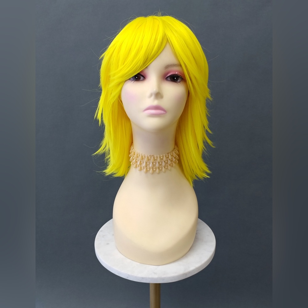 Yellow layered shag wig 12"